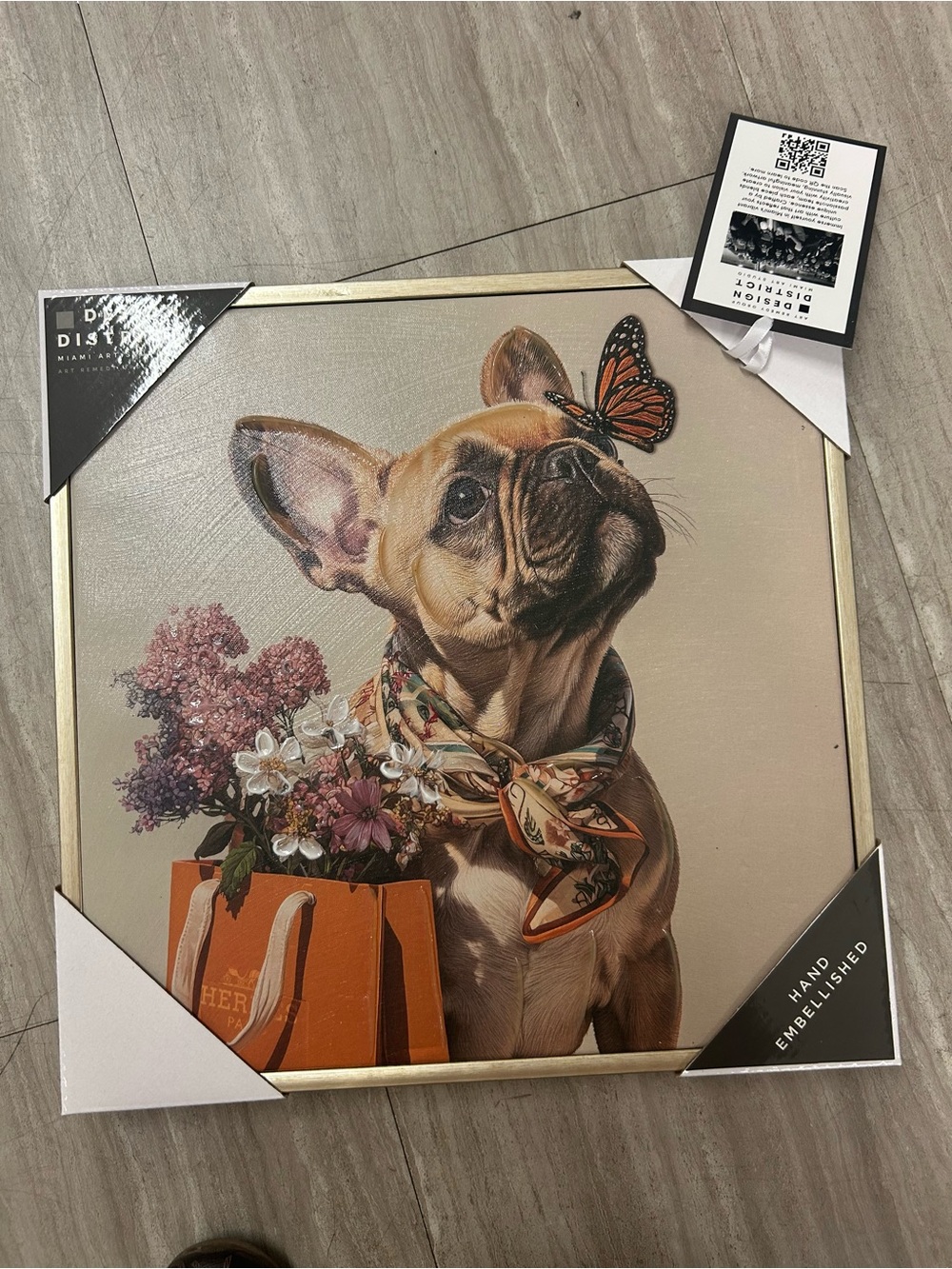 NWT Decorative French Bulldog Canvas Wall Art